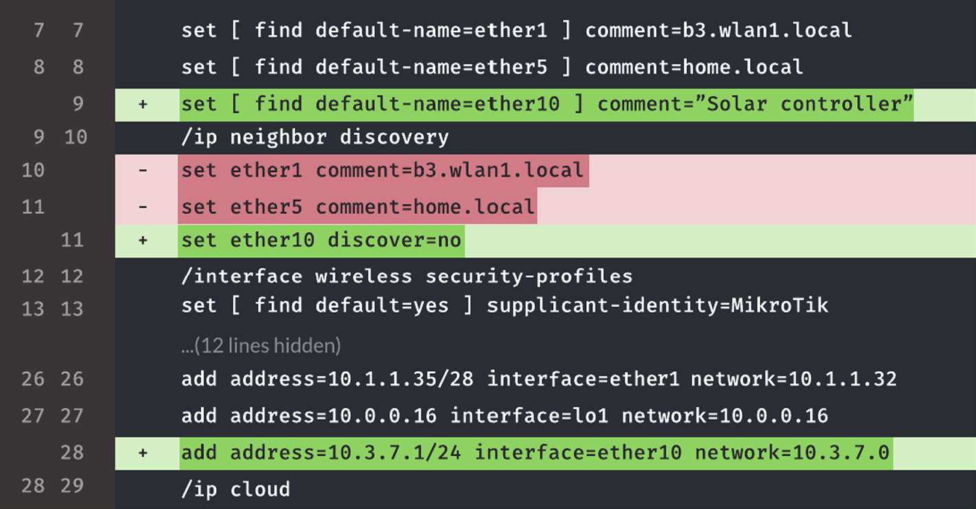 Unimus Configuration Diff